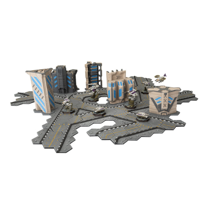 Battlefield in a Box | Hextech | Highways | Condo | Pre-Painted Resin Terrain