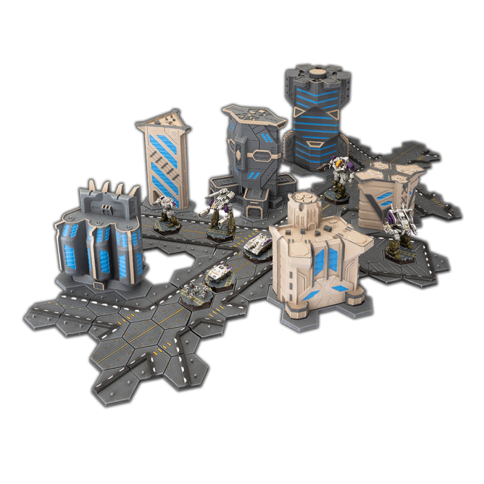 Battlefield in a Box | Hextech | Highways | Condo | Pre-Painted Resin Terrain