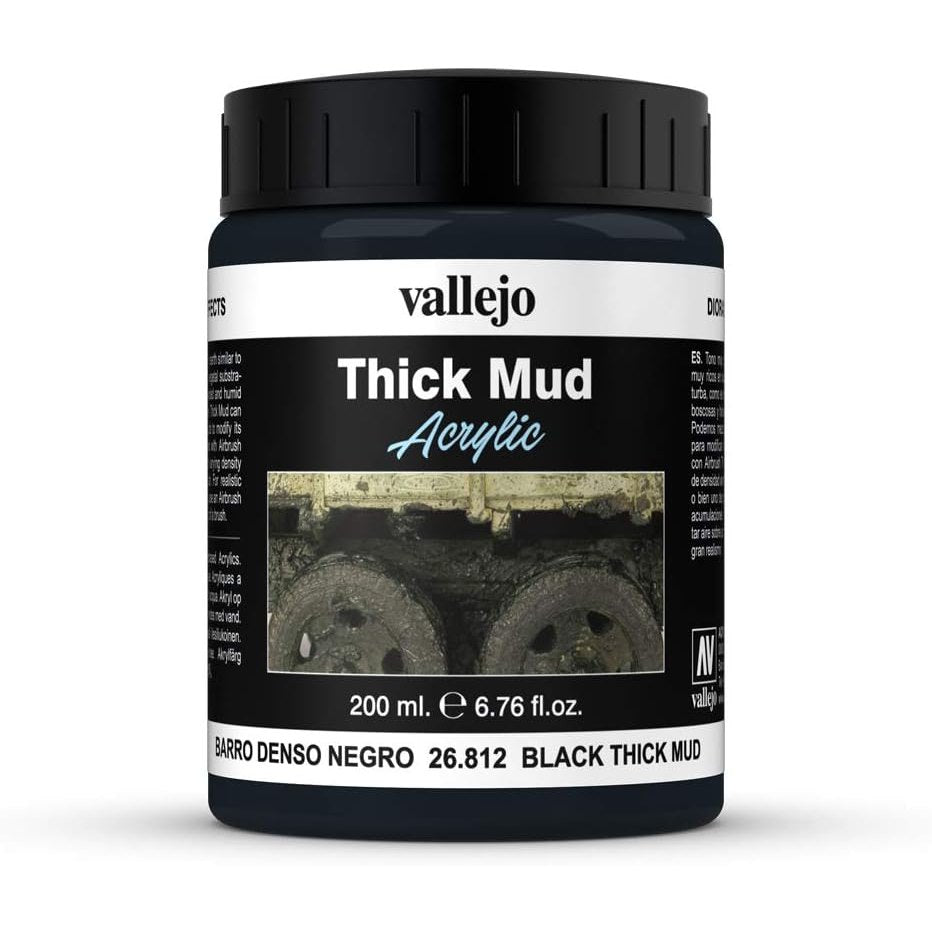 Vallejo | Black Mud | 200g / 200ml Basing Mix 26.812 | TTCombat | Miniature Kingdoms