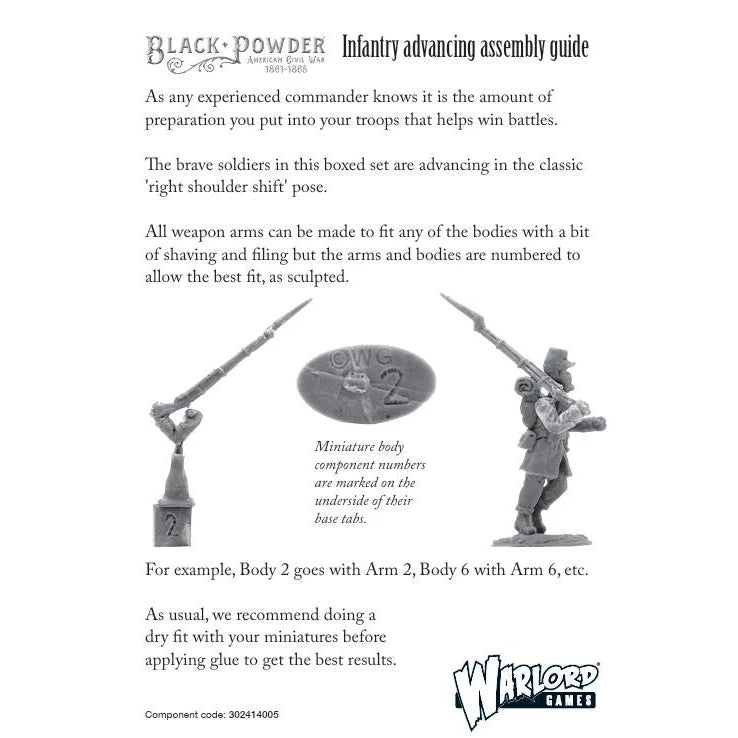 Black Powder | ACW Infantry Regiment Advancing | 28mm Resin Unit