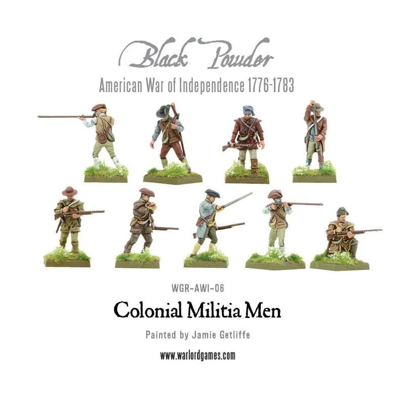 Black Powder | AWI Colonial Militia Men | 28mm Plastic Unit