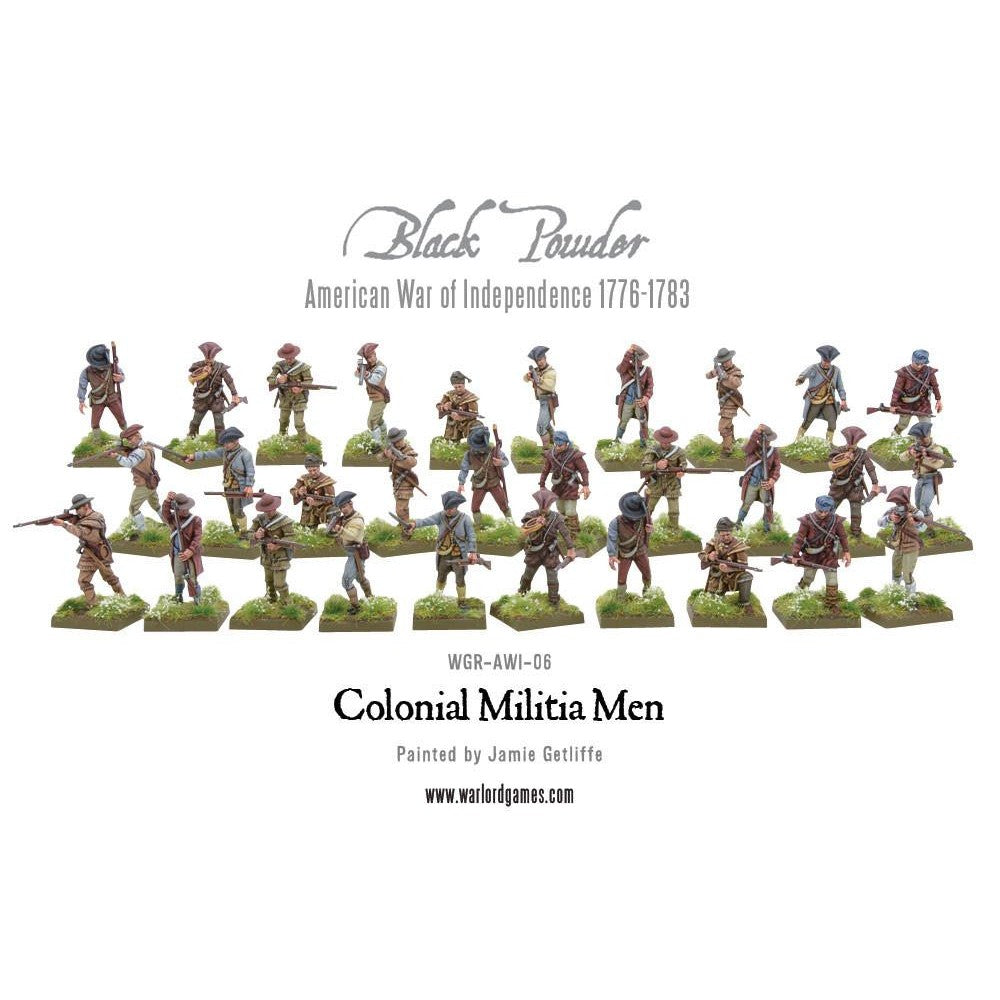 Black Powder | AWI Colonial Militia Men | 28mm Plastic Unit