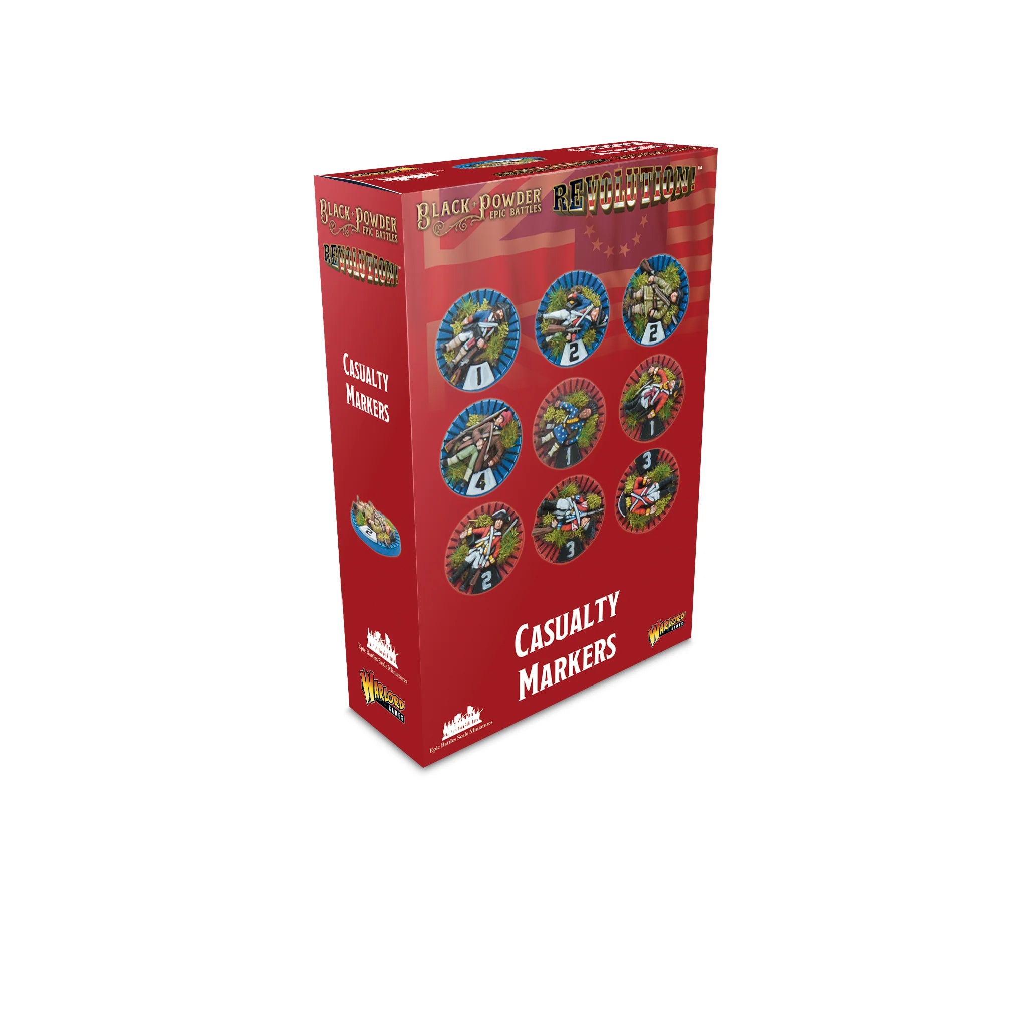 Black Powder Epic | Revolution AWI | Casualty Markers | 13.5mm Resin Small Box