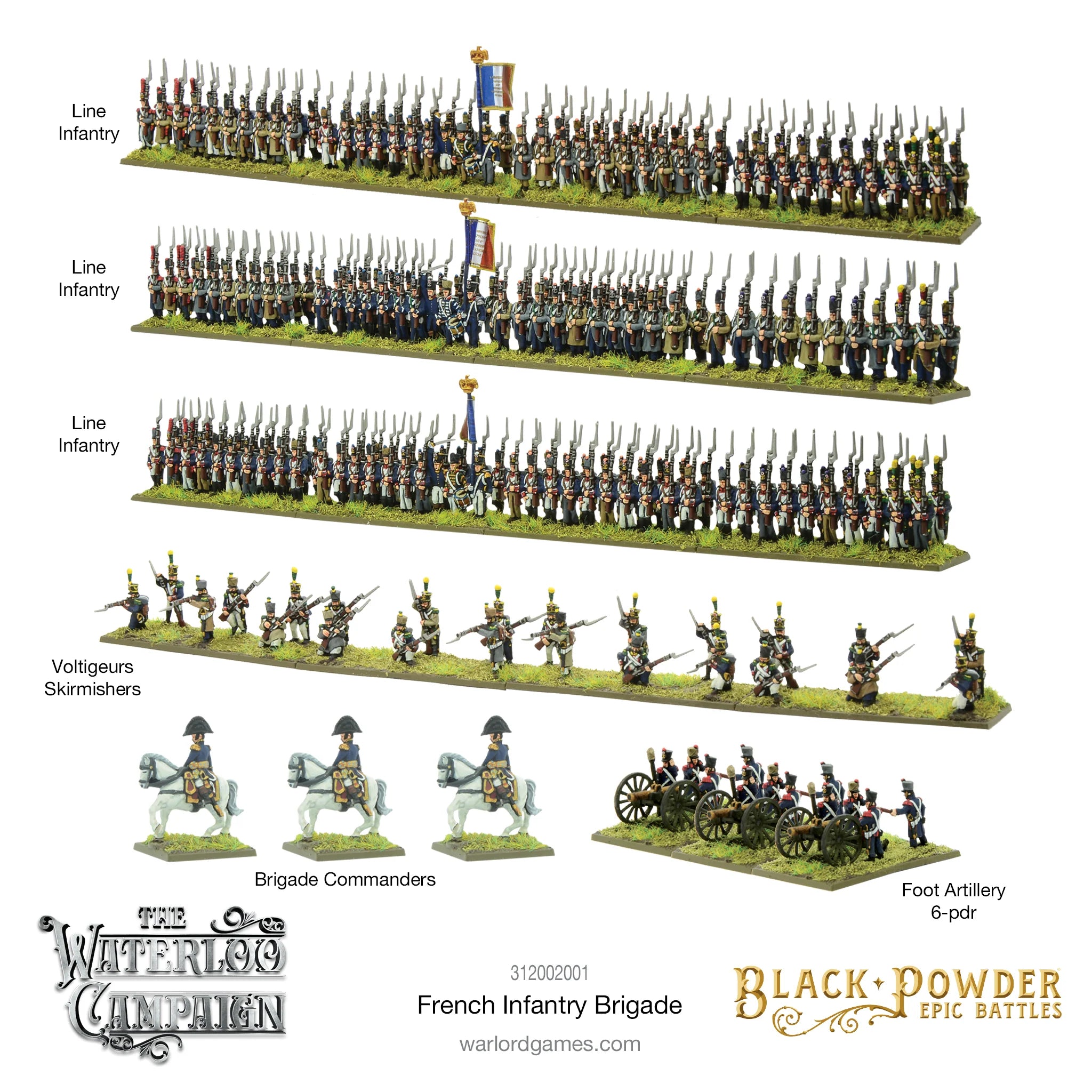 Black Powder Epic | Waterloo Campaign French Infantry | 13.5mm Plastic Unit