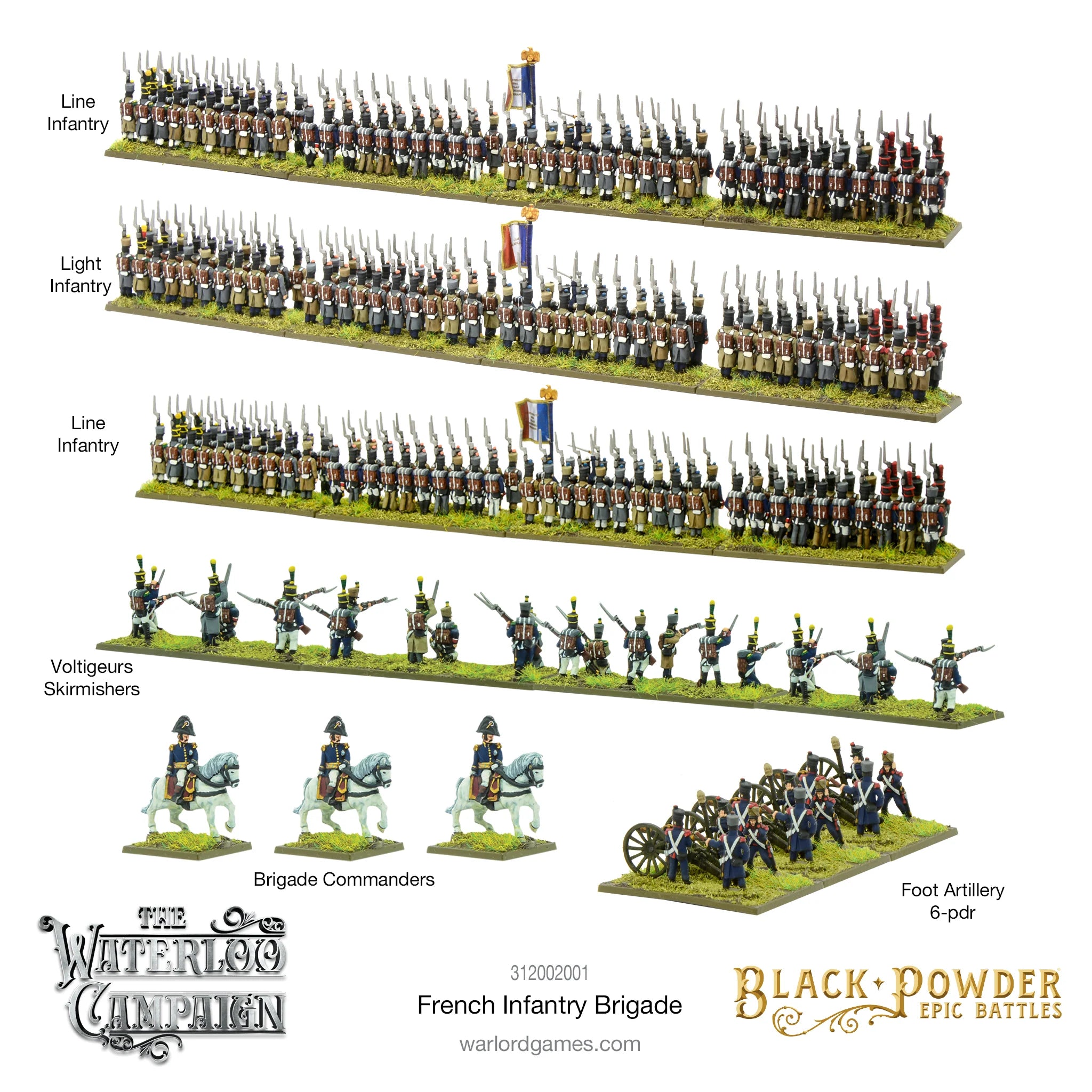 Black Powder Epic | Waterloo Campaign French Infantry | 13.5mm Plastic Unit