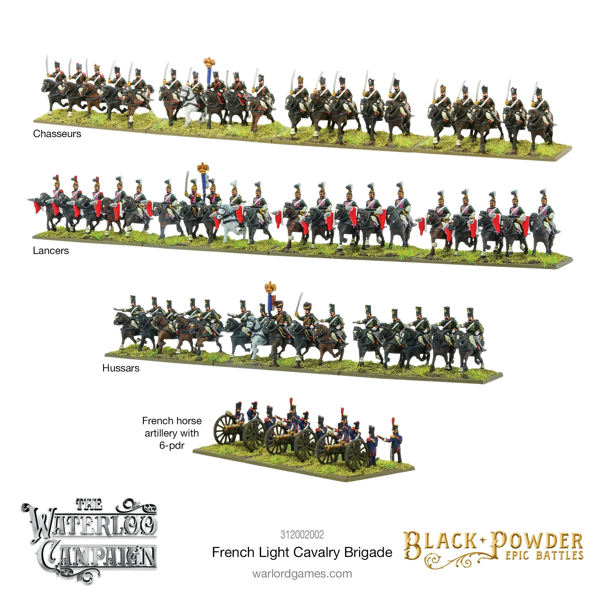 Black Powder Epic | Waterloo Campaign French Light Cavalry | 13.5mm Plastic Unit