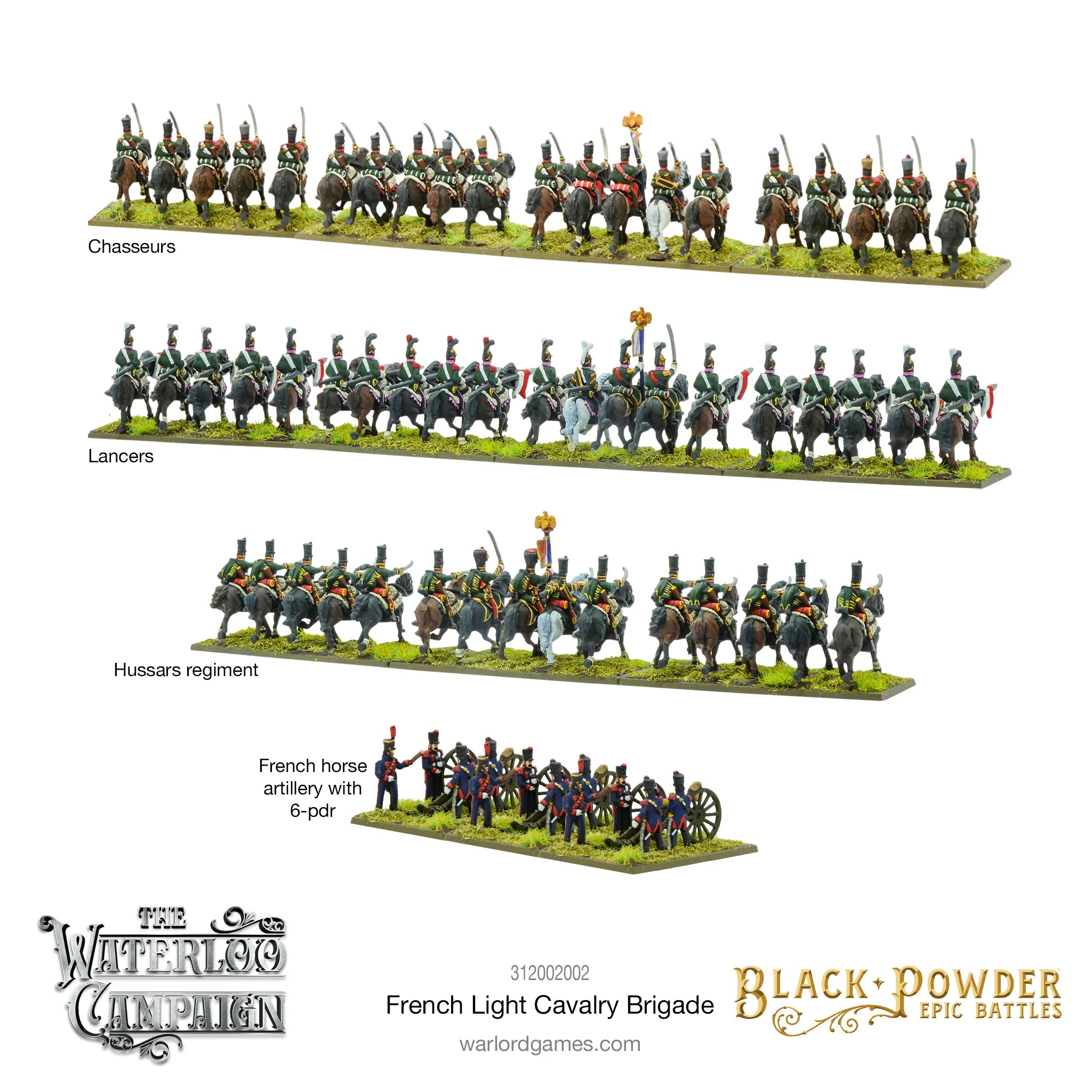 Black Powder Epic | Waterloo Campaign French Light Cavalry | 13.5mm Plastic Unit