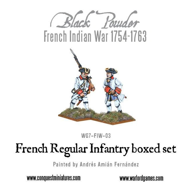 Black Powder | FIW French Regular Infantry | 28mm Metal Unit | Warlord | Miniature Kingdoms