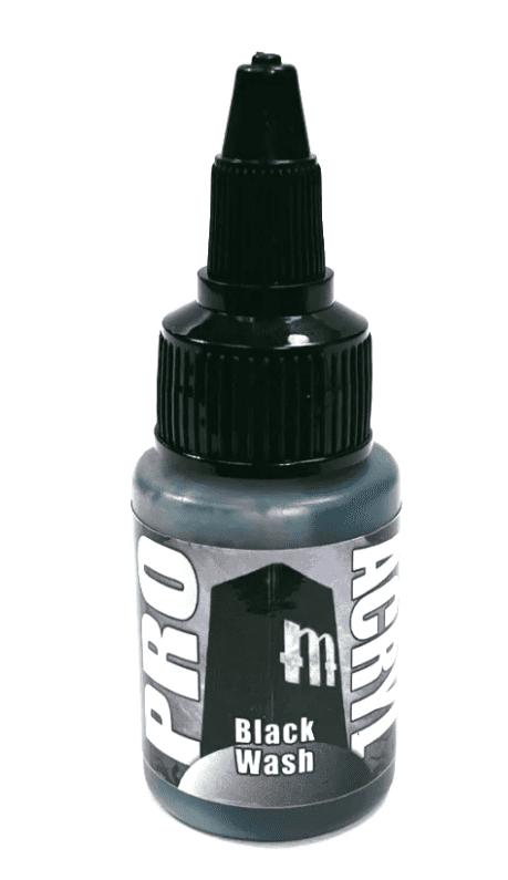 Pro Acryl | Black Wash | 22ml Individual Paint | Element Games | Miniature Kingdoms