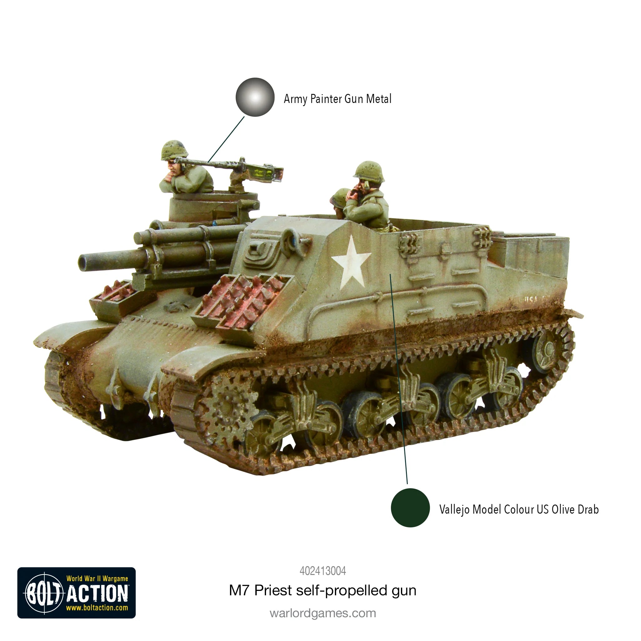 Bolt Action | American | M7 Priest | 28mm Resin Metal Vehicle