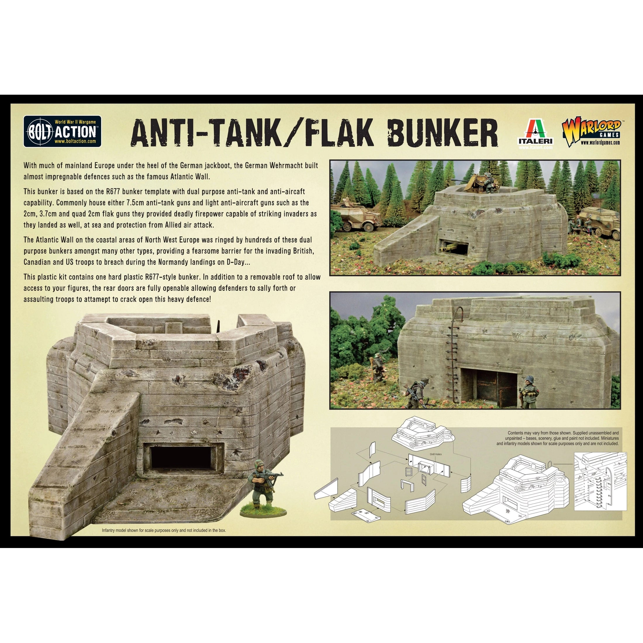 Bolt Action | Anti-Tank / Flak Bunker | 28mm Plastic Terrain