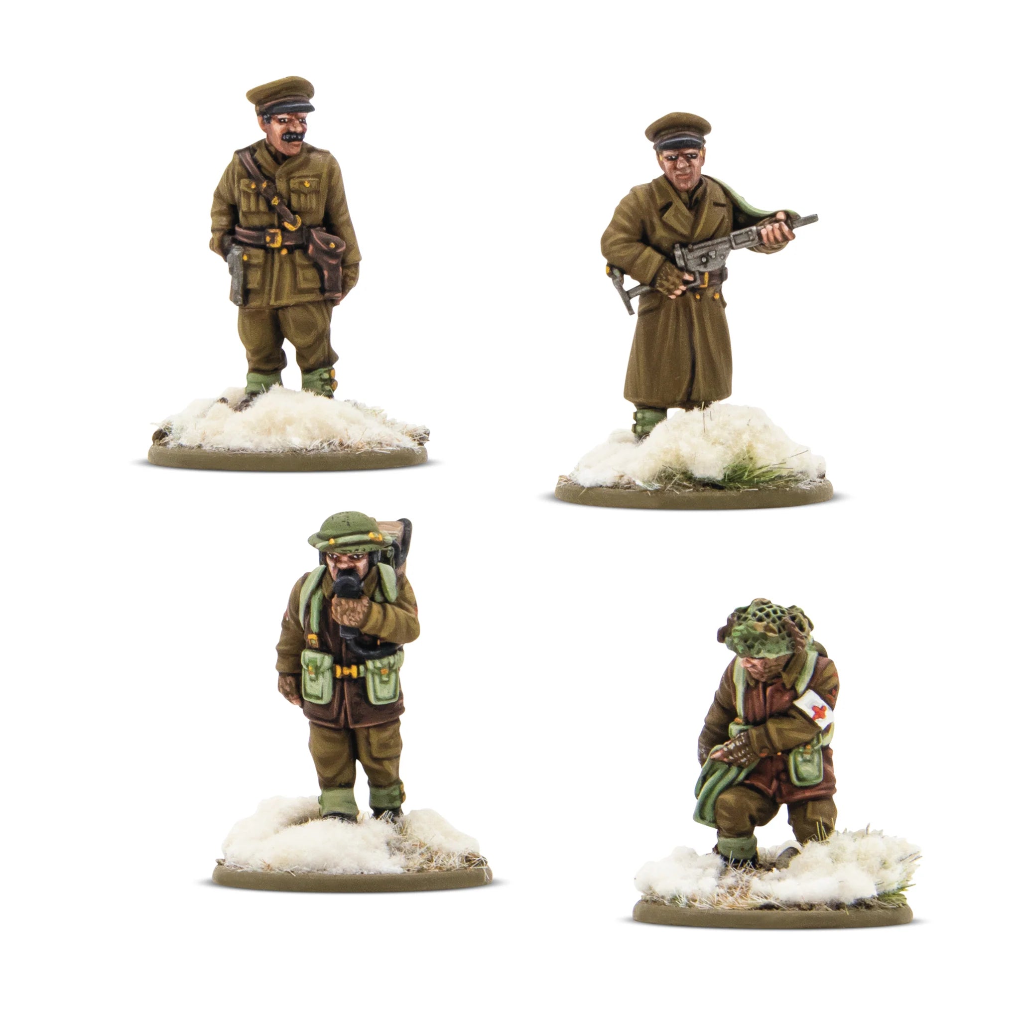 Bolt Action | British | British & Canadian Winter HQ | 28mm Resin Blister Pack