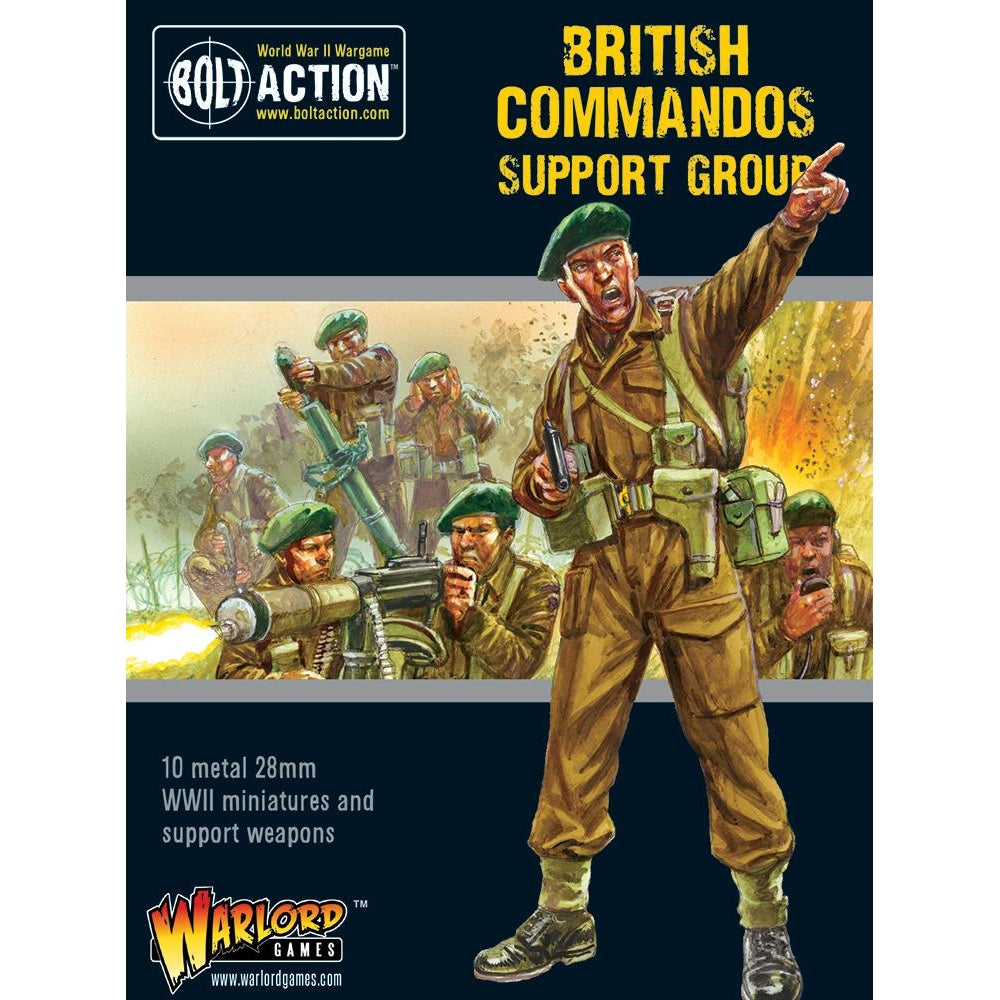 Bolt Action | British | British Commandos Support Group | 28mm Metal Unit | Warlord | Miniature Kingdoms