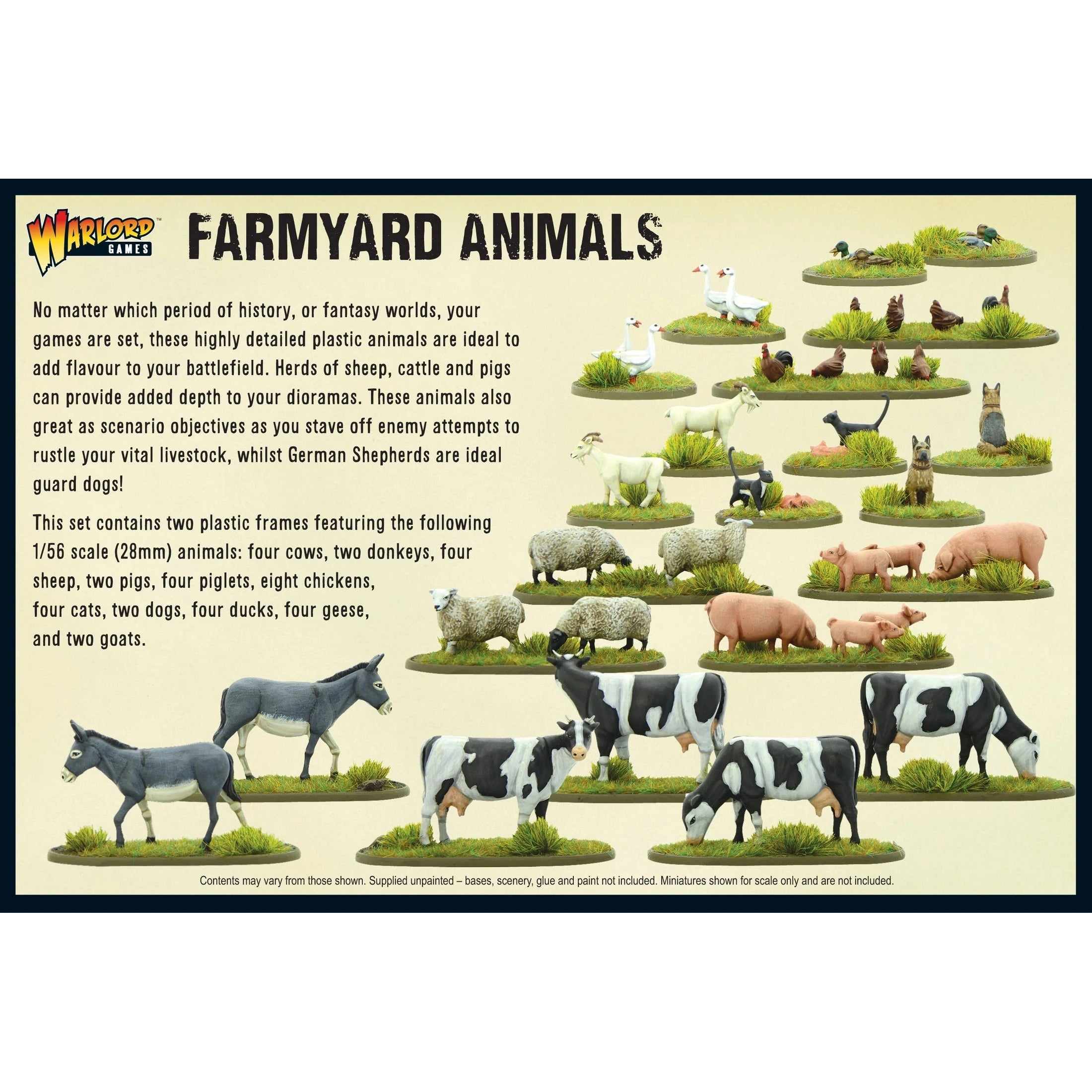 Bolt Action | Farmyard Animals | 28mm Plastic Terrain