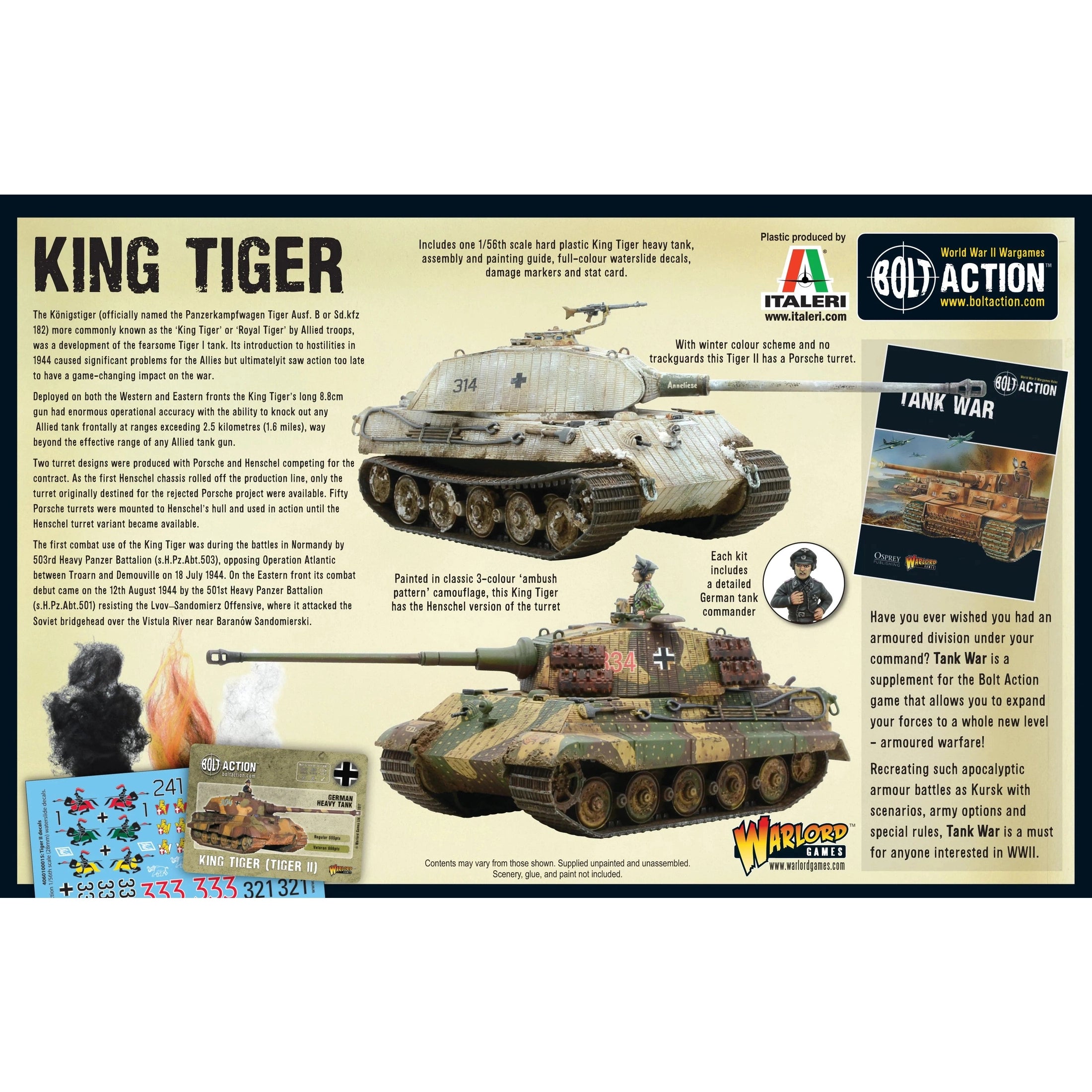 Bolt Action | German King Tiger | 28mm Plastic Vehicle