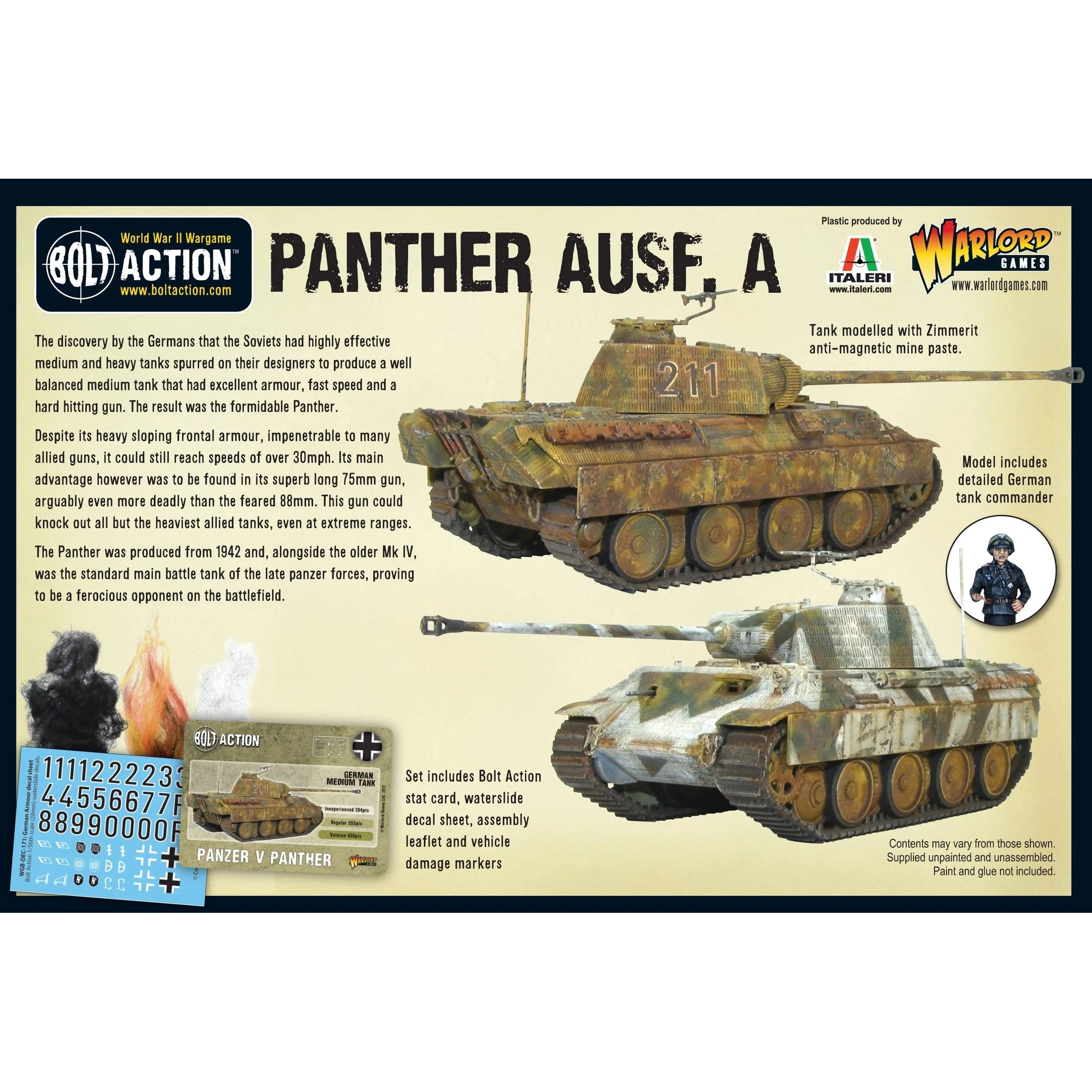Bolt Action | German Panther AUSF. A | 28mm Plastic Vehicle