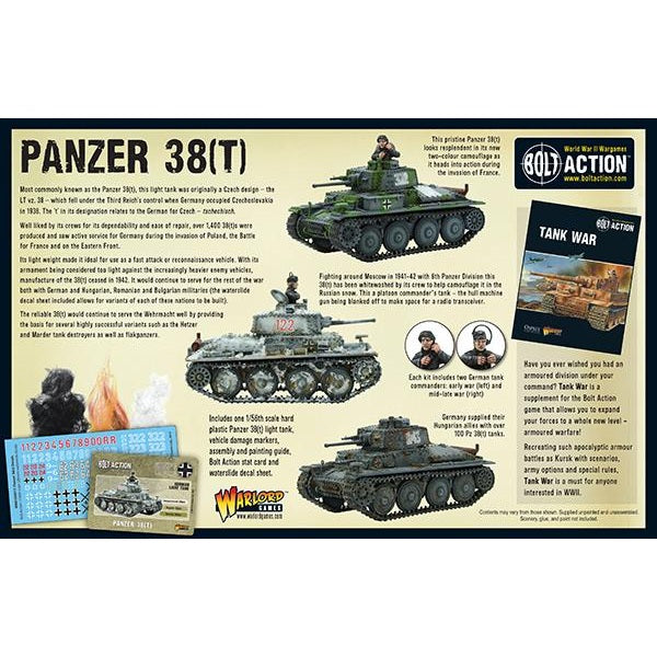 Bolt Action | German Panzer 38T | 28mm Plastic Vehicle