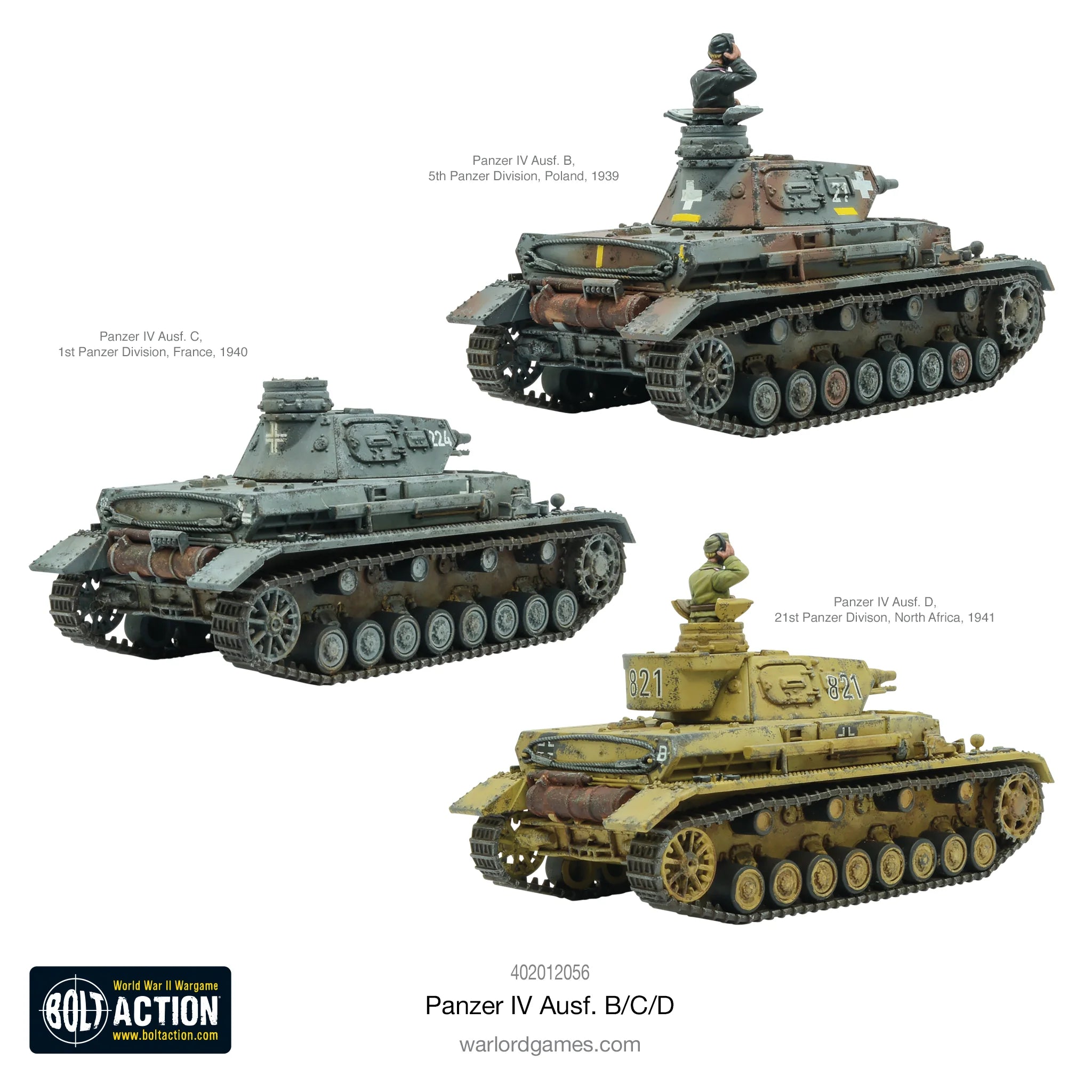 Bolt Action | German | Panzer IV Ausf. B/C/D | 28mm Plastic Vehicle