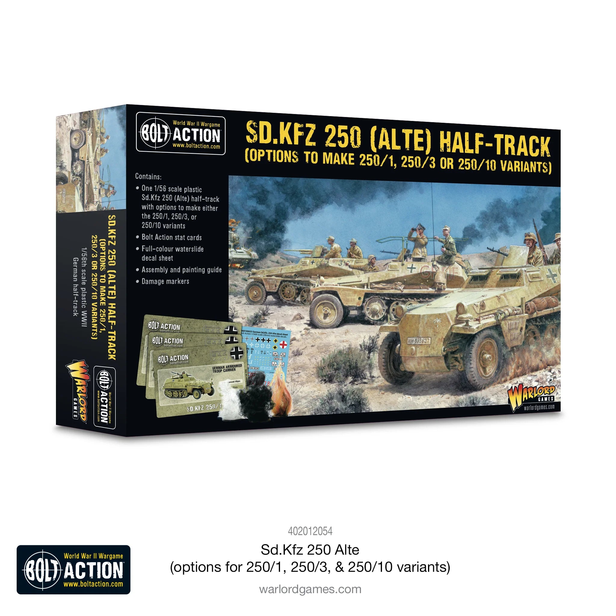 Bolt Action | German | SD.KFZ 250 Alte Half Track options to make version 1, 3 or 10 | 28mm Plastic Vehicle Copy Copy