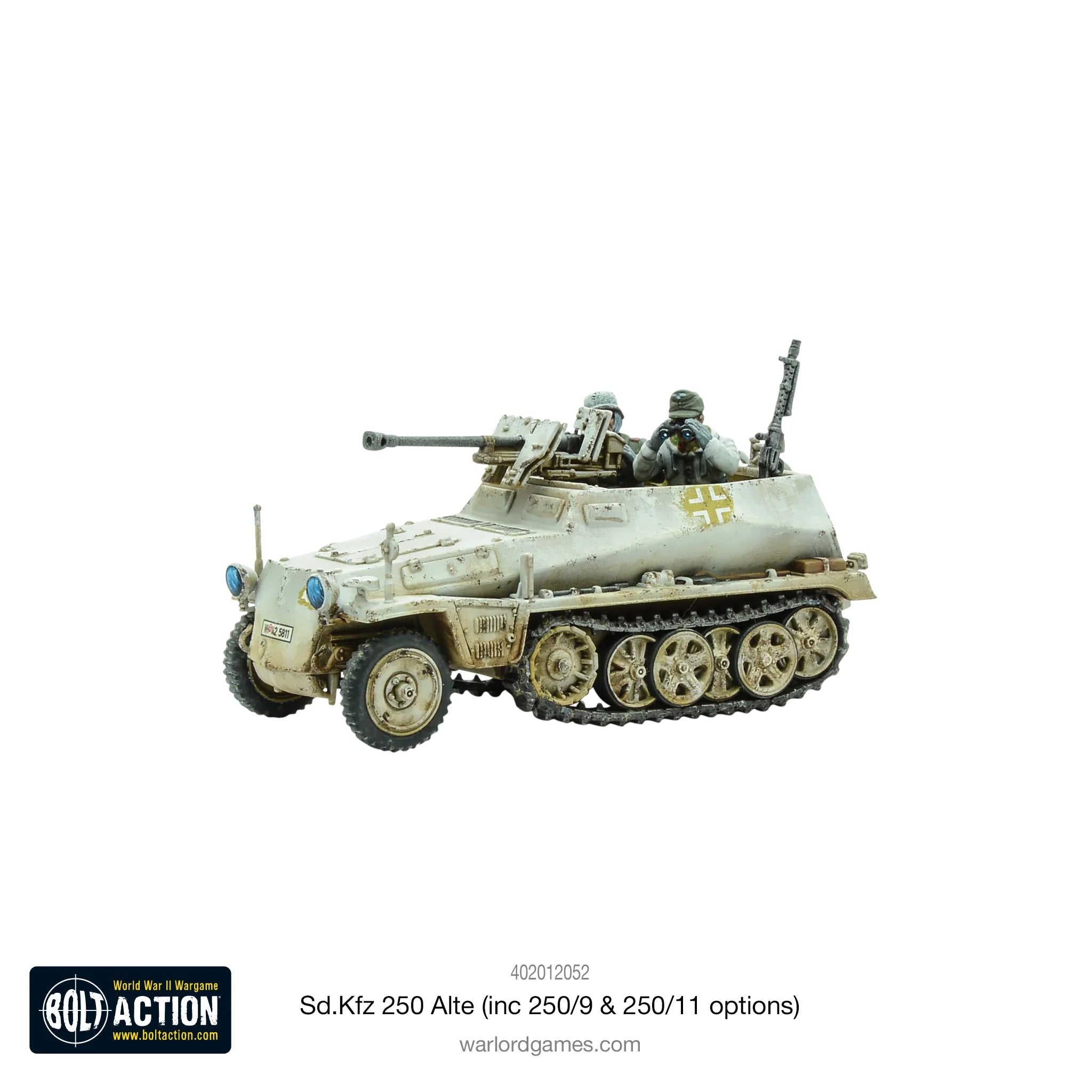 Bolt Action | German | SD.KFZ 250 Alte Half Track options to make version 1, 9 or 11 | 28mm Plastic Vehicle Copy