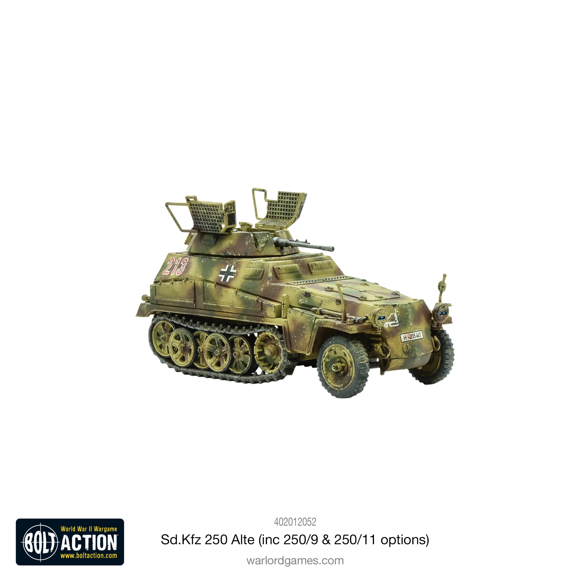 Bolt Action | German | SD.KFZ 250 Alte Half Track options to make version 1, 9 or 11 | 28mm Plastic Vehicle Copy