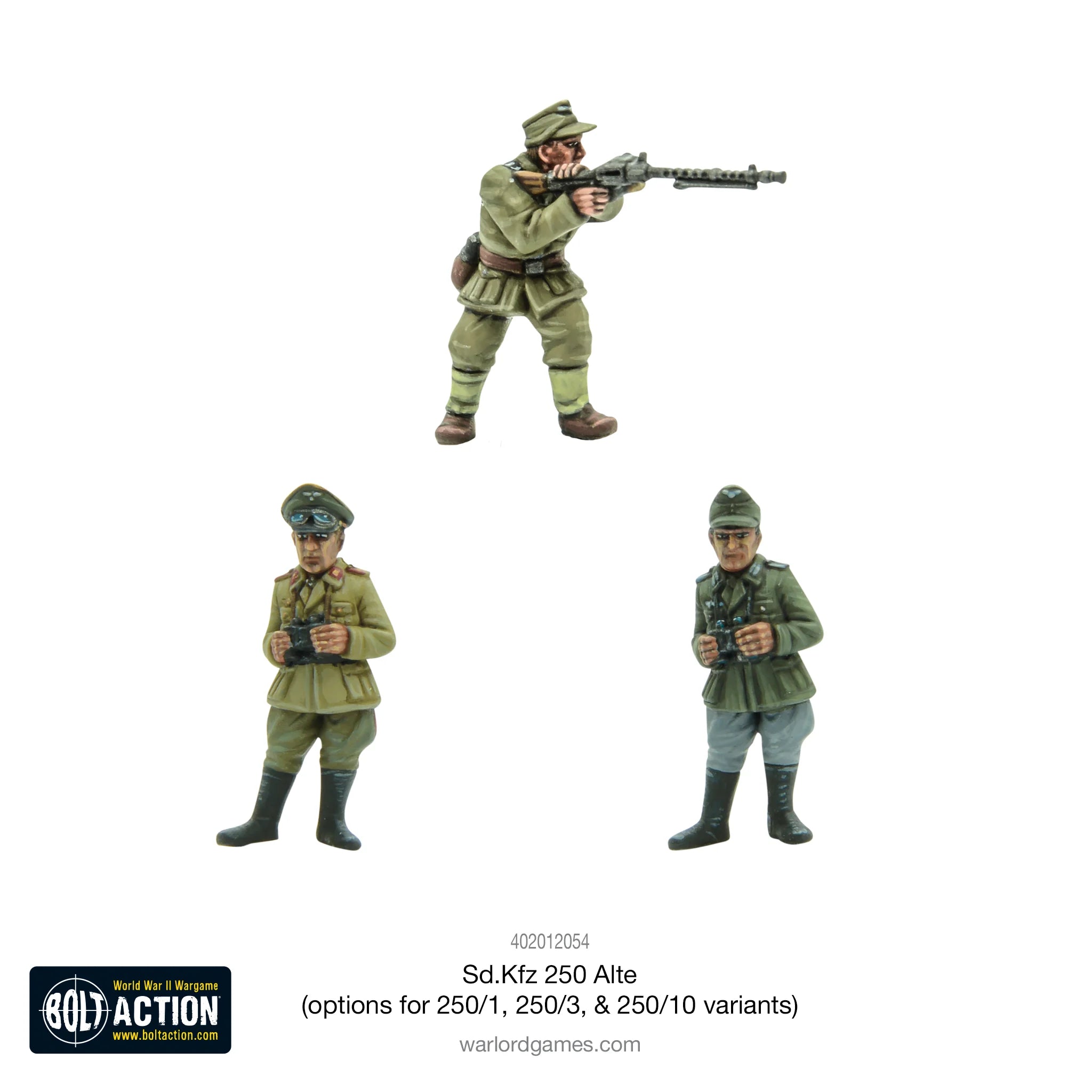 Bolt Action | German | SD.KFZ 250 Alte Half Track options to make version 1, 3 or 10 | 28mm Plastic Vehicle Copy Copy