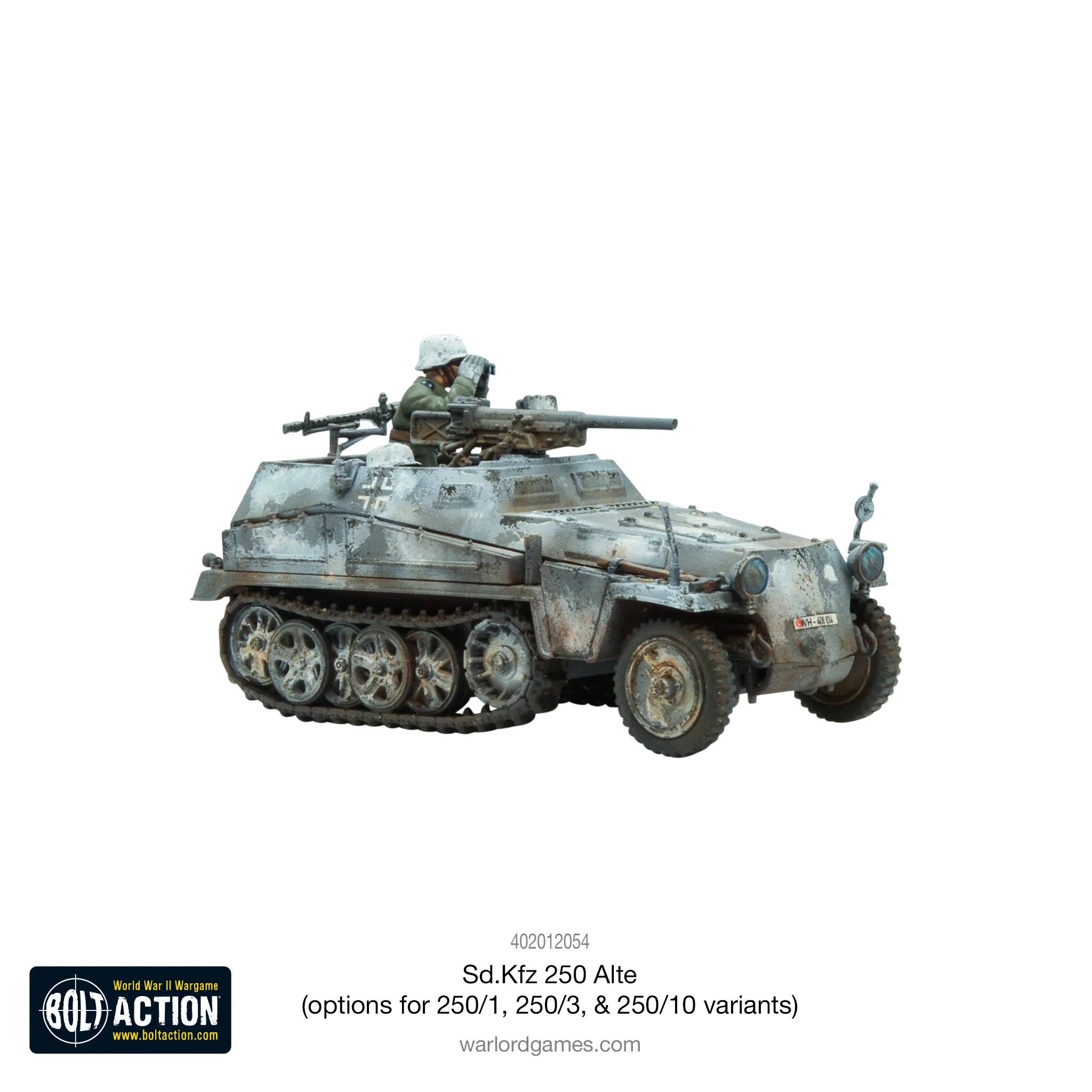 Bolt Action | German | SD.KFZ 250 Alte Half Track options to make version 1, 3 or 10 | 28mm Plastic Vehicle Copy Copy