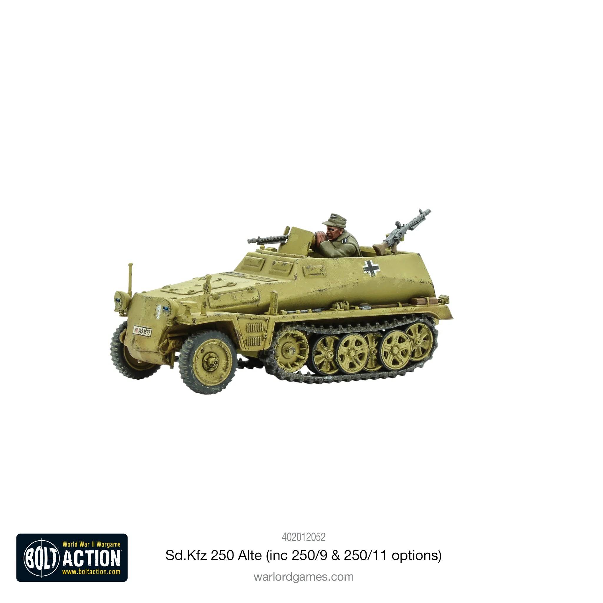 Bolt Action | German | SD.KFZ 250 Alte Half Track options to make version 1, 9 or 11 | 28mm Plastic Vehicle Copy