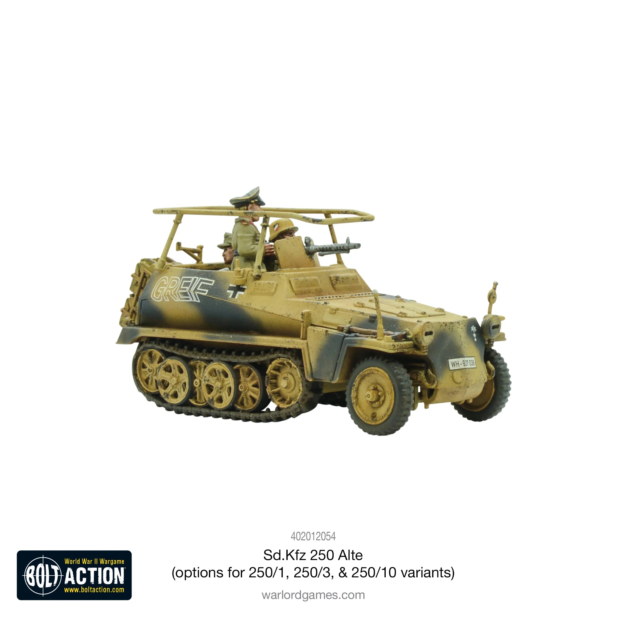 Bolt Action | German | SD.KFZ 250 Alte Half Track options to make version 1, 3 or 10 | 28mm Plastic Vehicle Copy Copy