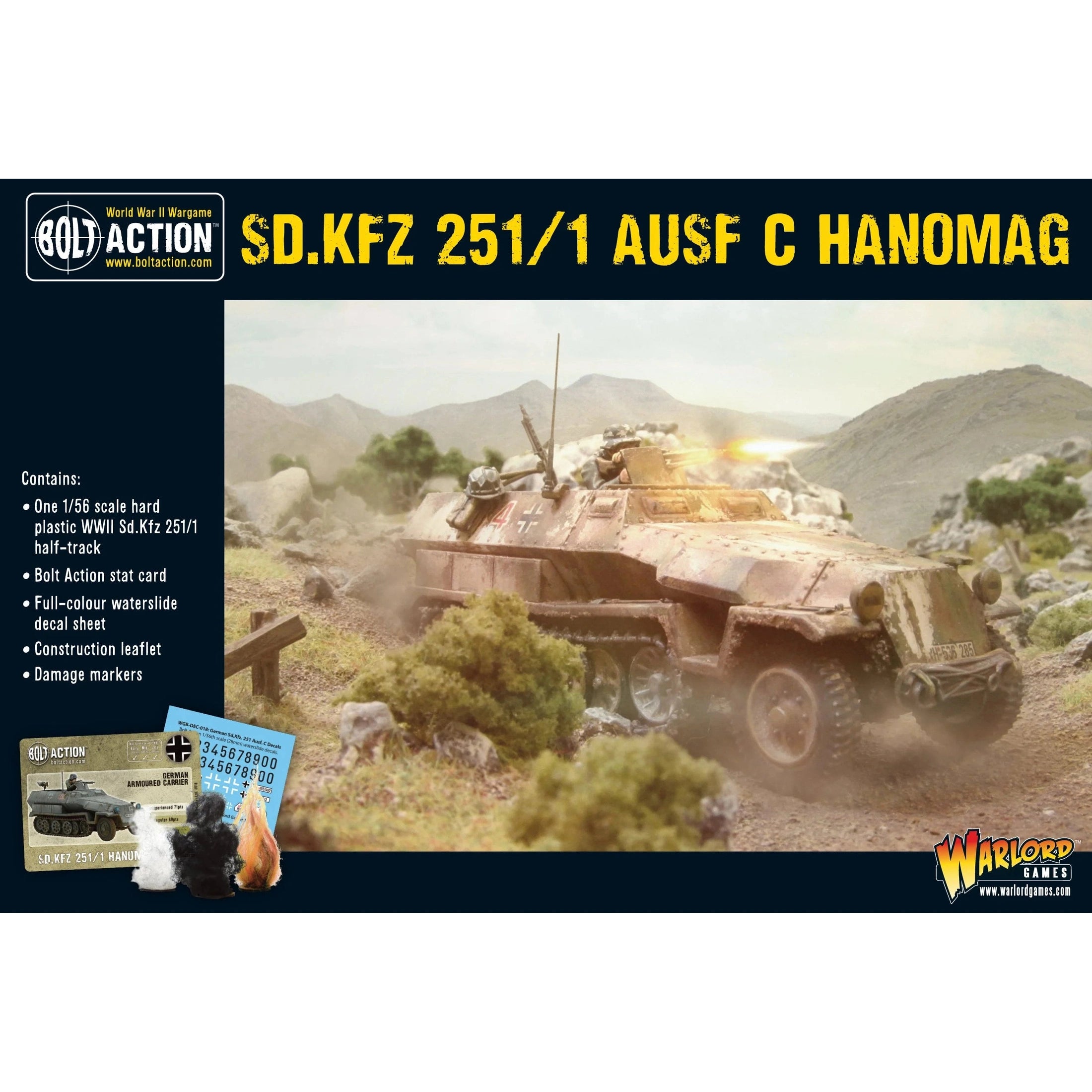 Bolt Action | German SD.KFZ 251/1 Ausf C Hanomag | 28mm Plastic Vehicle