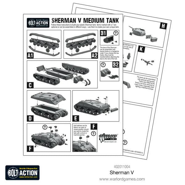 Bolt Action | Sherman V Tank | 28mm Plastic Vehicle