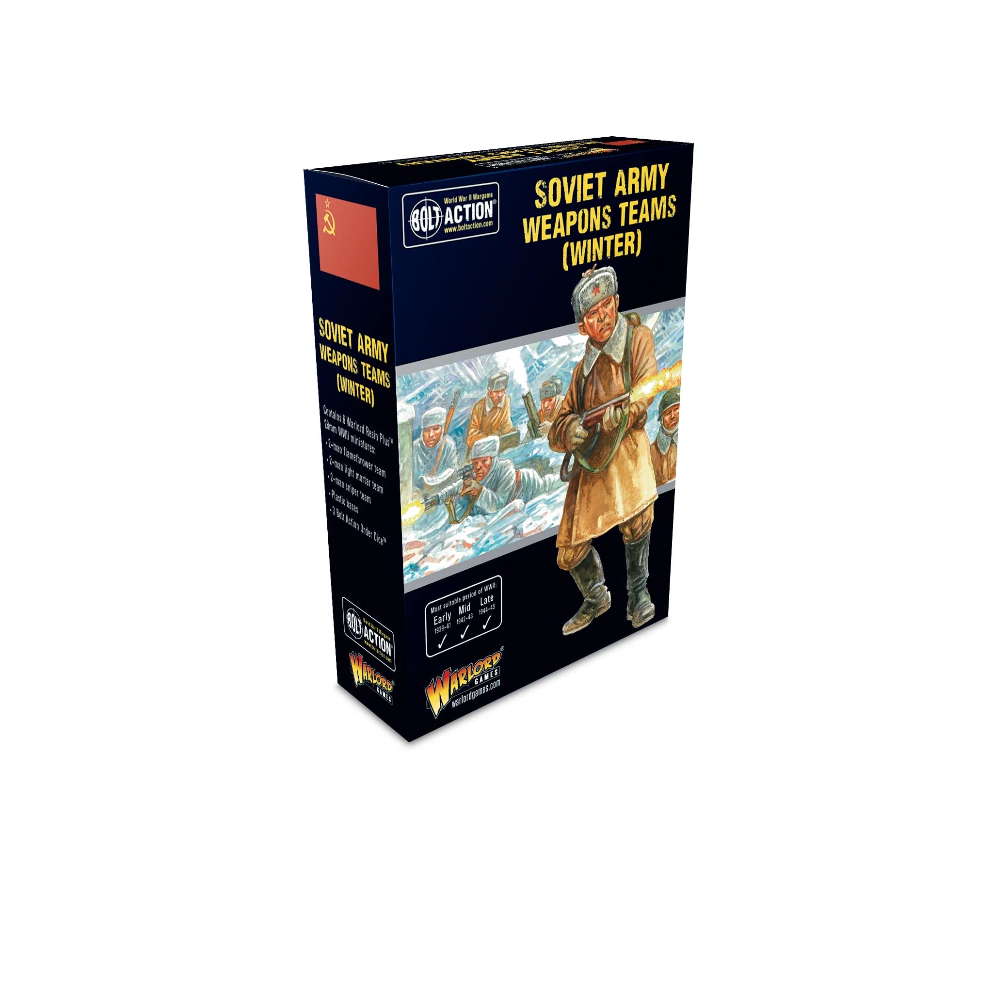 Bolt Action | Soviet Army Weapons Teams Winter | 28mm Resin Small Box