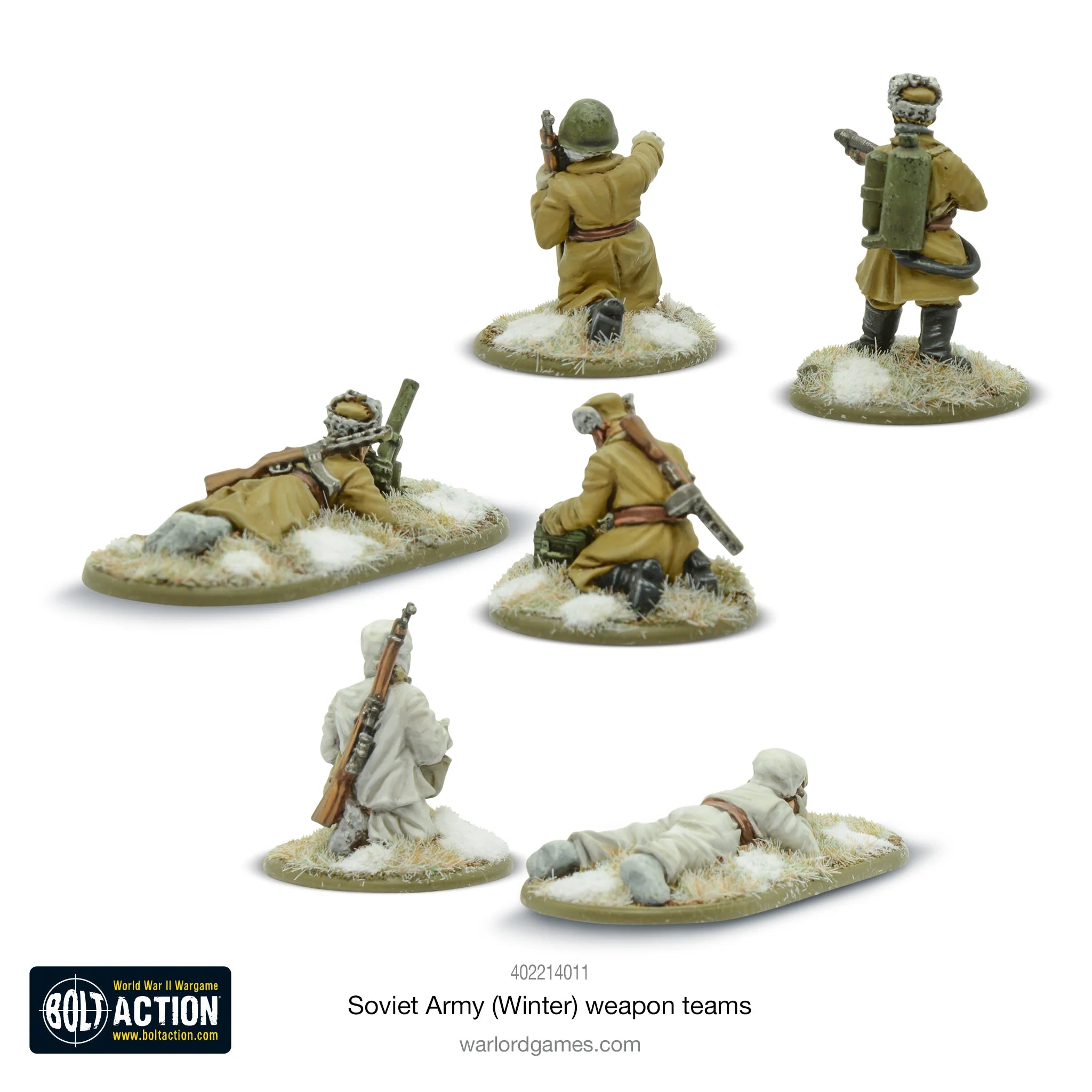 Bolt Action | Soviet Army Weapons Teams Winter | 28mm Resin Small Box