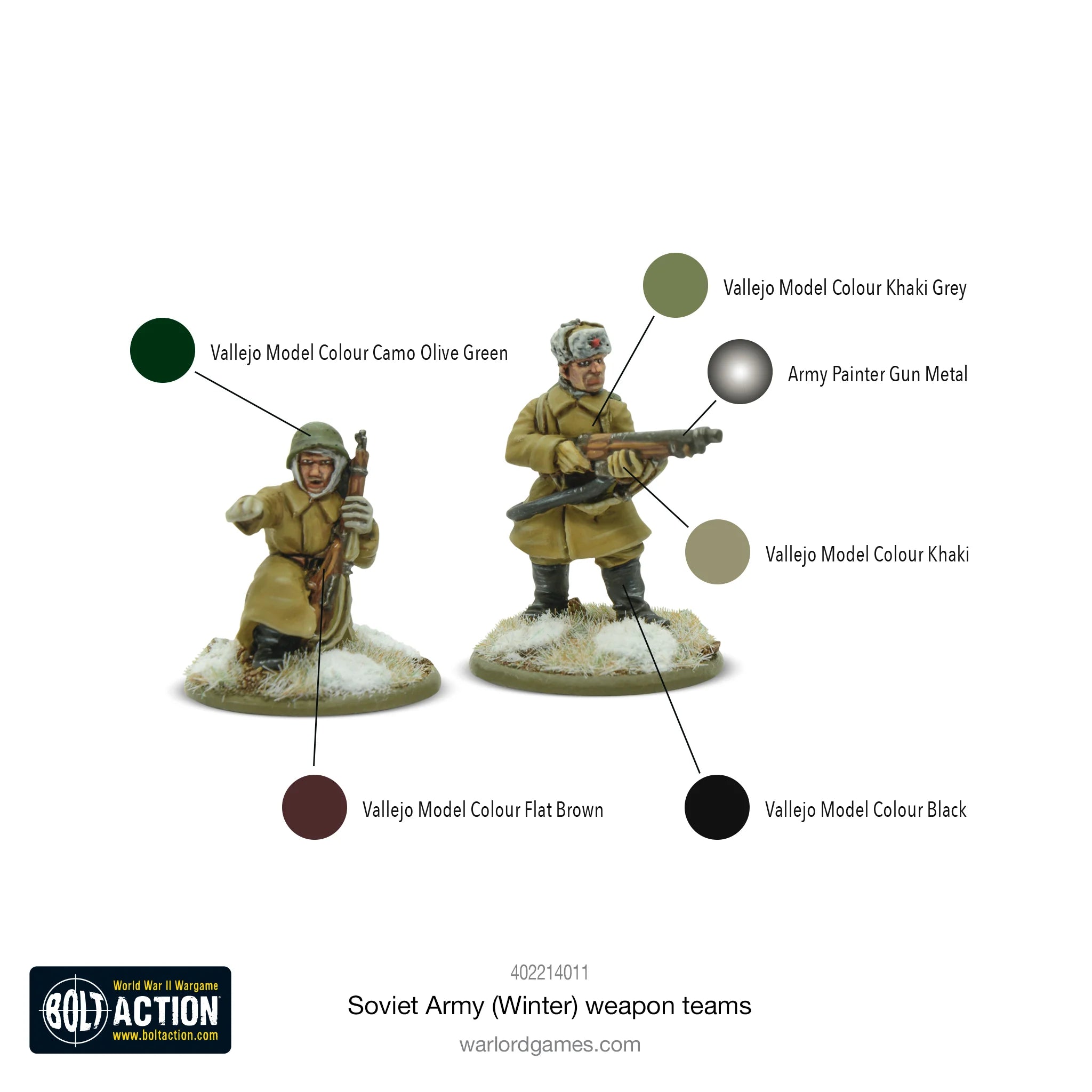 Bolt Action | Soviet Army Weapons Teams Winter | 28mm Resin Small Box