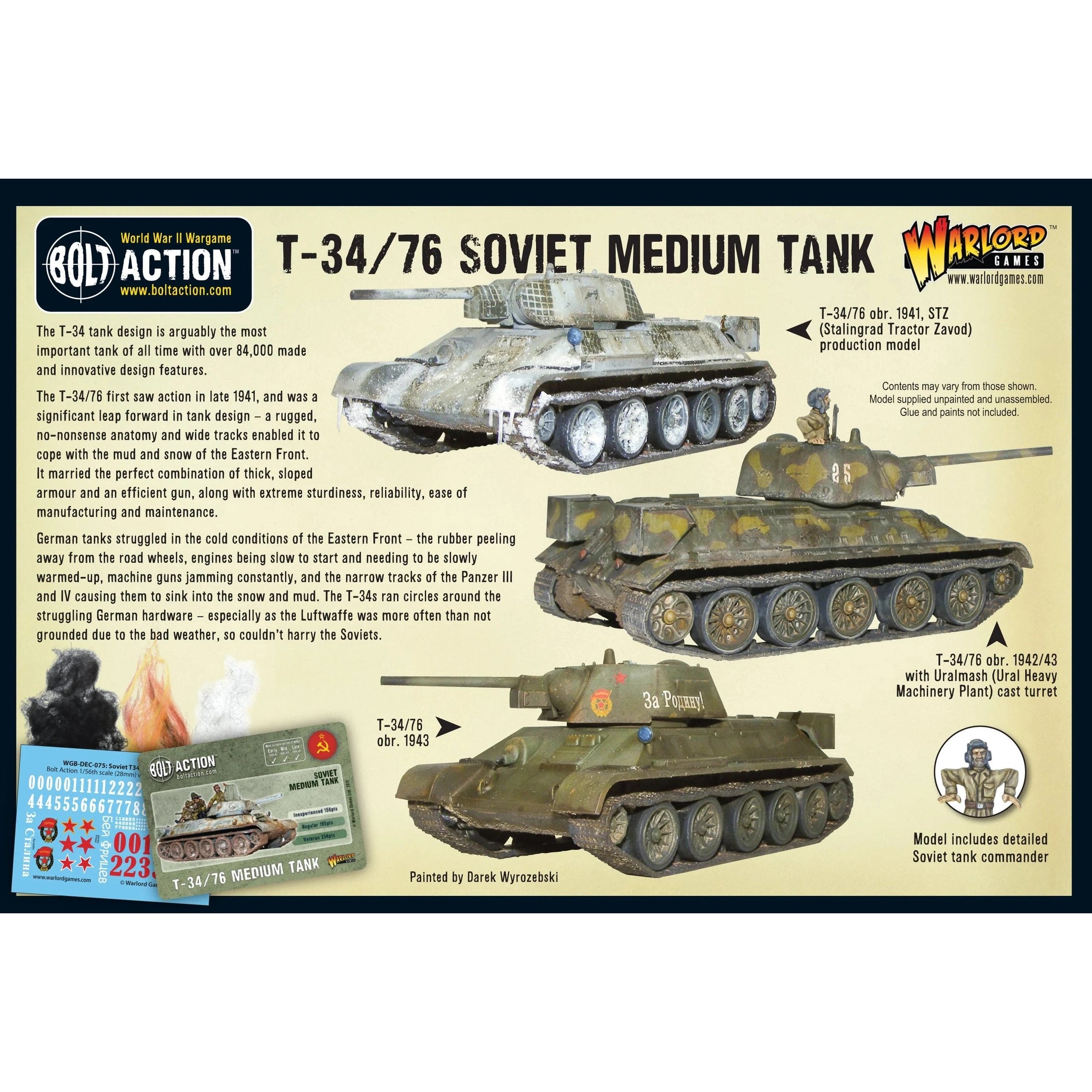 Bolt Action | Soviet | T-34 / 76 Tank | 28mm Plastic Vehicle