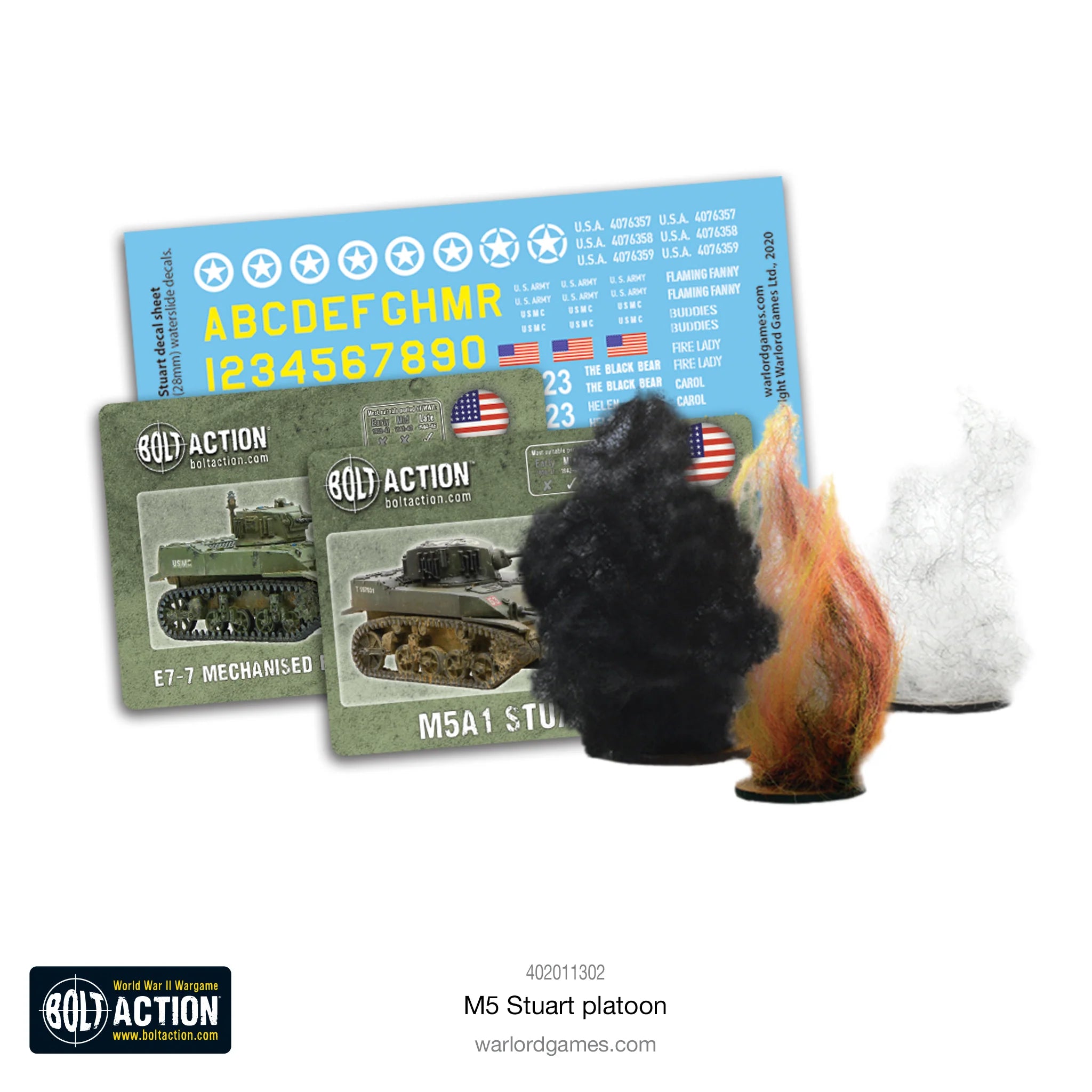 Bolt Action | USA M5 Stuart Light Tank Platoon 3 Tanks | 28mm Plastic Platoon