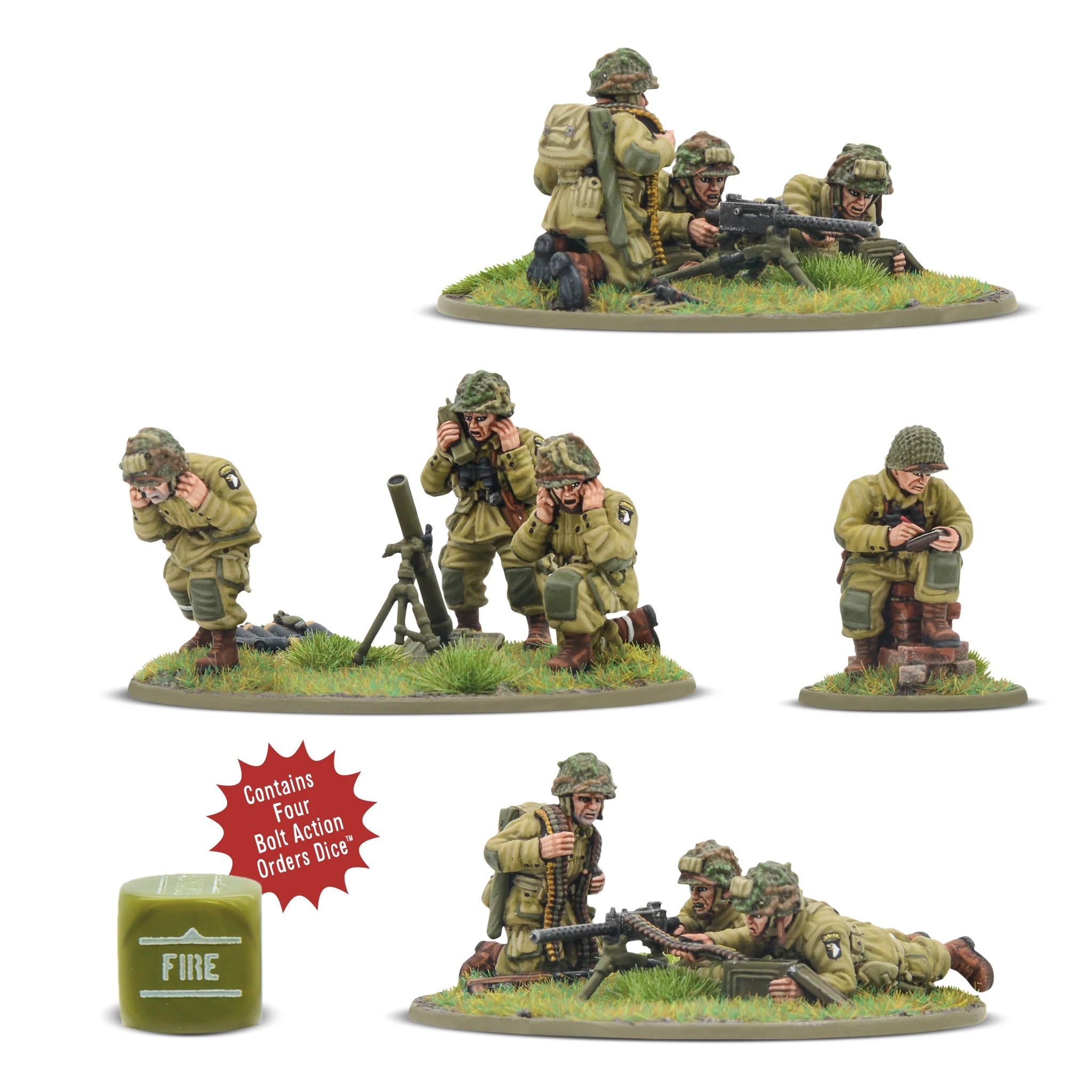 Bolt Action | United States | US Airborne D-Day Heavy Weapons Platoon | 28mm Resin & Metal Unit