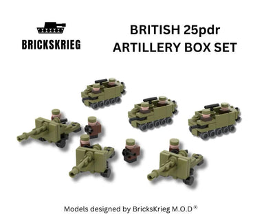 Brickskrieg | British | British 25pdr Artillery Box Set | 1/100 Scale Blocks Unit