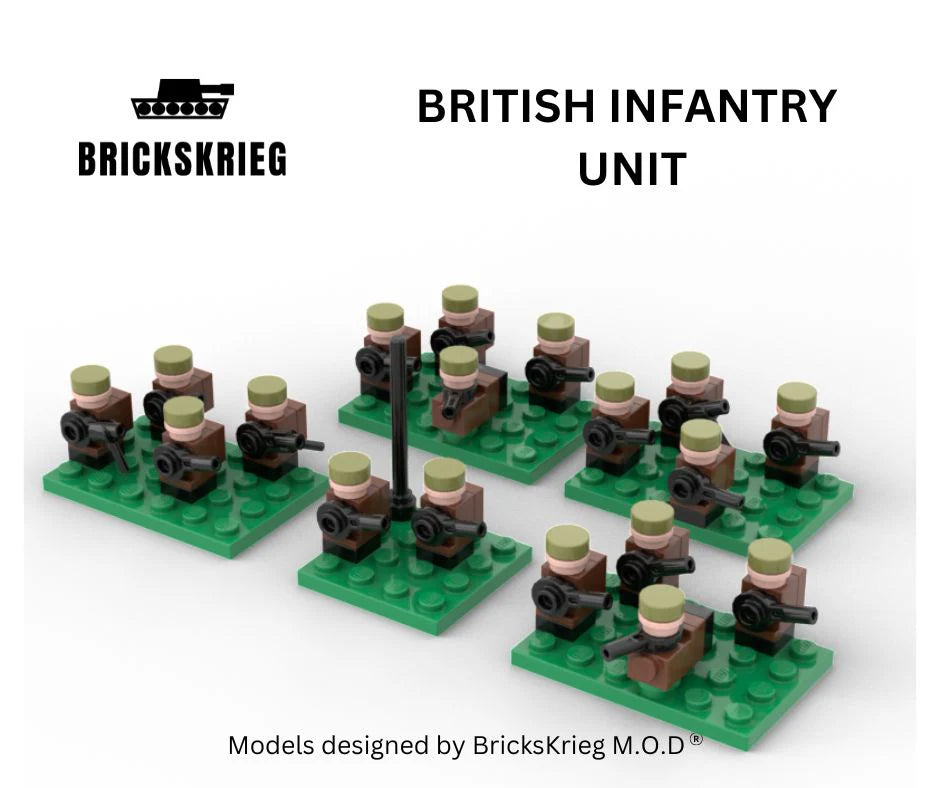 Brickskrieg | British | Motorised Infantry Box Set | 1/100 Scale Blocks Unit
