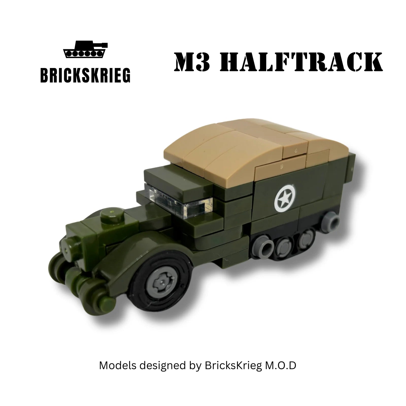 Brickskrieg | US | M3 Halftrack | 1/100 Scale Blocks Model