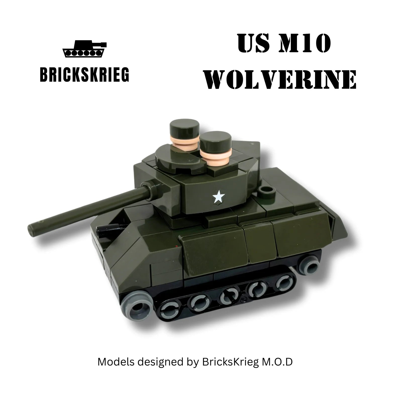 Brickskrieg | US | Wolverine Tank | 1/100 Scale Blocks Model