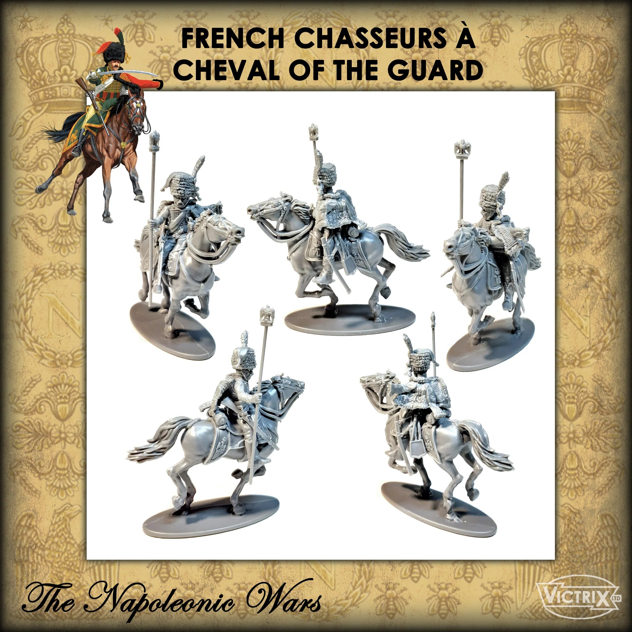 Victrix | Napoleonic Chasseurs A Cheval of the Guard | 28mm Plastic Unit | North Star Games | Miniature Kingdoms