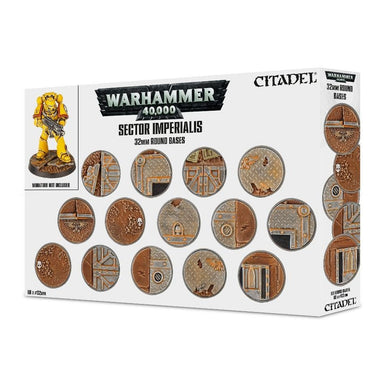 Citadel | Warhammer 40,000 | Sector Imperialis | 32mm Round Bases | Plastic Bases Box