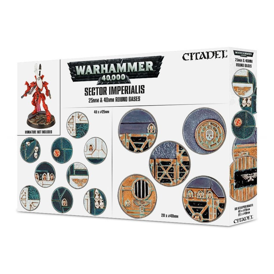 Citadel | Warhammer 40,000 | Sector Imperialis | Mixed Round Bases | Plastic Bases Box