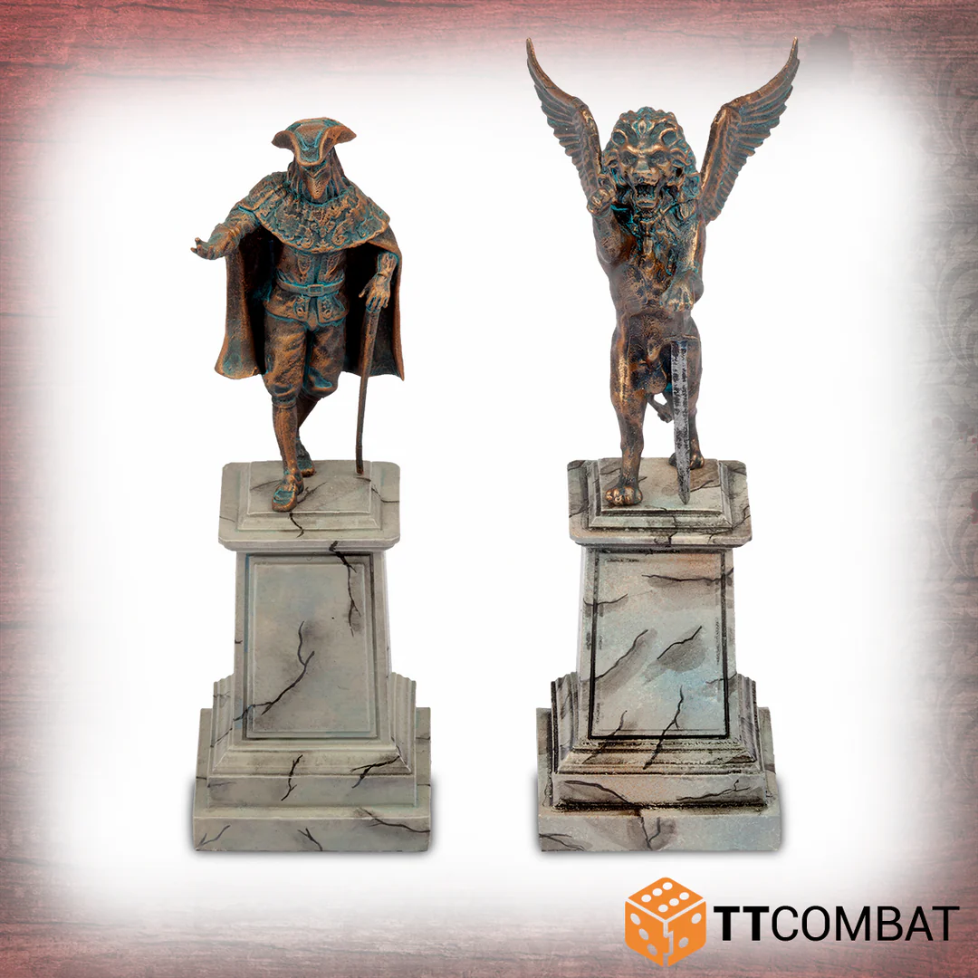 Tabletop Scenics | Streets Of Venice Venetian Statues | 28mm Resin Blister Pack | TTCombat | Miniature Kingdoms