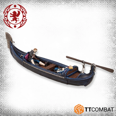 Tabletop Scenics | Streets Of Venice Corpse Gondola | 28mm Resin Blister Pack | TTCombat | Miniature Kingdoms