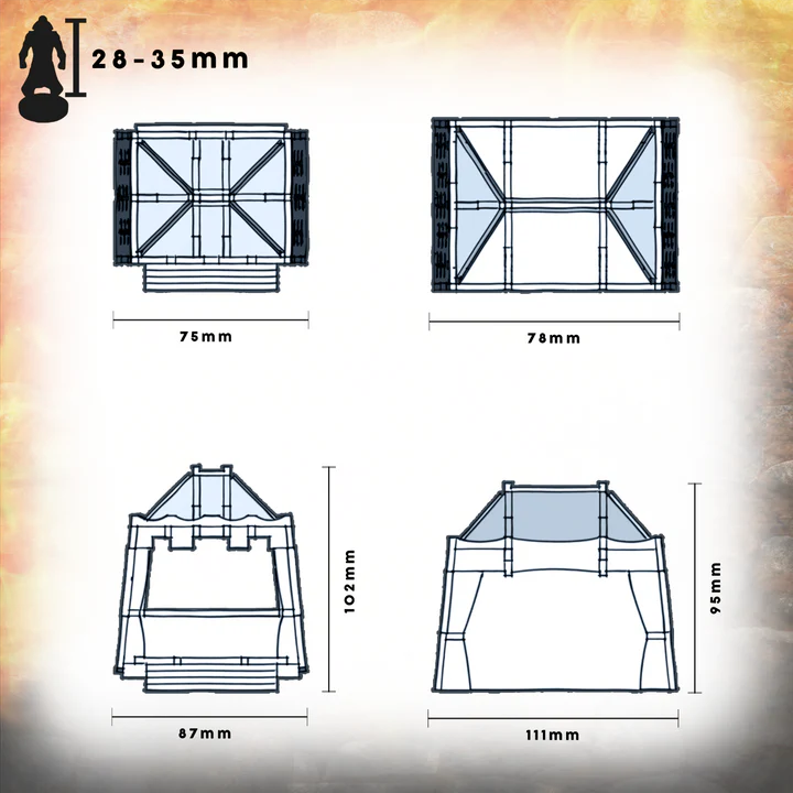 Half Tilt | Castle | 28mm MDF Terrain