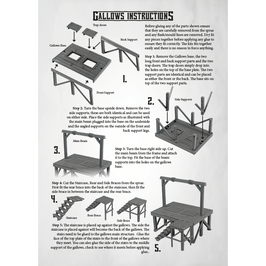 Dead Man's Hand | Gallows Set with Figures | 28mm Plastic Terrain