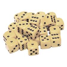 TTCombat | Dice Ivory Dice D6 20 | D6 Dice Blister Pack