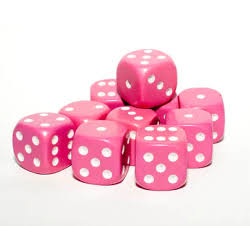 TTCombat | Dice Pink Dice D6 20 | D6 Dice Blister Pack